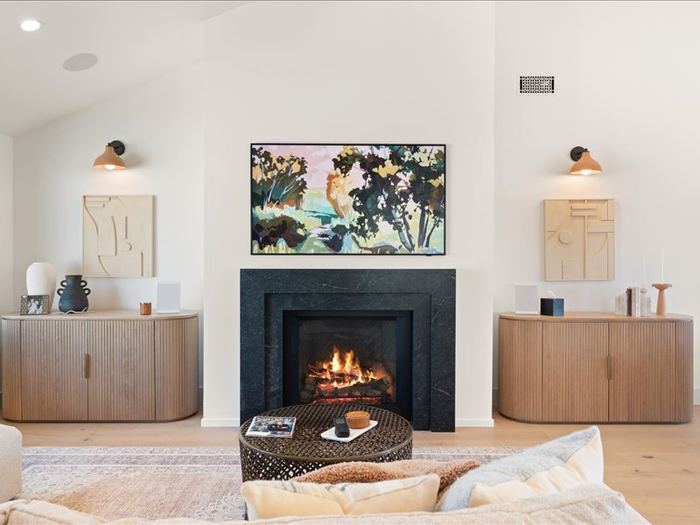 Custom fireplace and living room remodel Paseo de Garcia Los Angeles