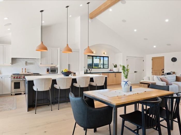 Open-plan kitchen and dining remodel Los Angeles custom home